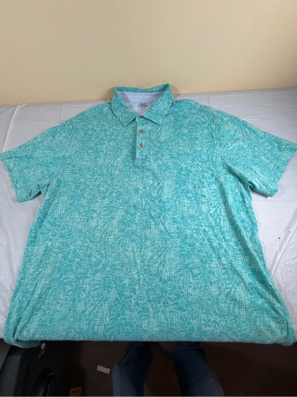 Men's‎ Izod Saltwater Teal Floral Polo Size XL